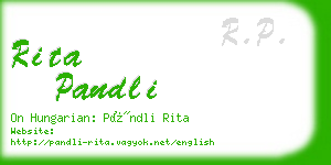 rita pandli business card